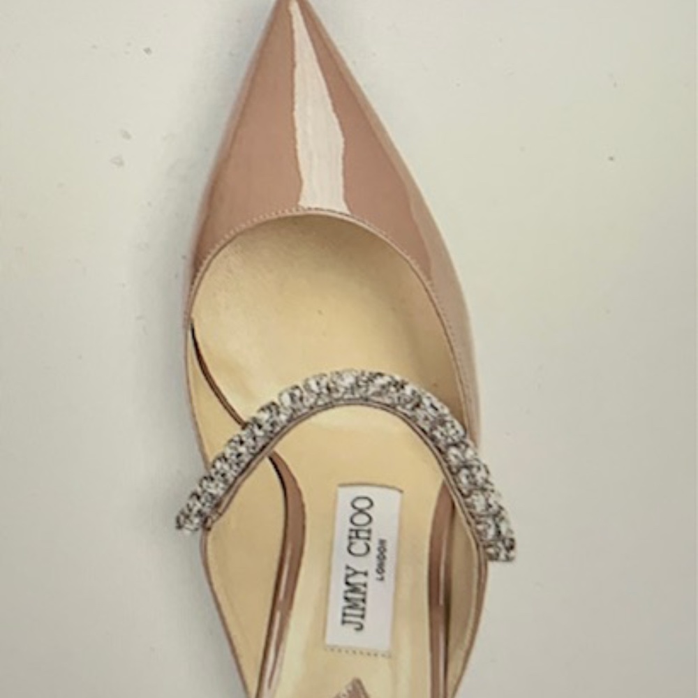 Jimmy Choo bing 65 crystal-embellished patent-leather heeled mules size 7.5